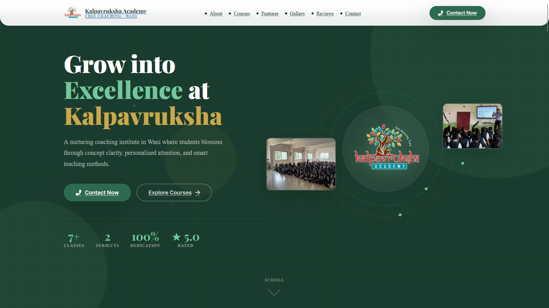 Kalpavruksha Coaching Classes website preview