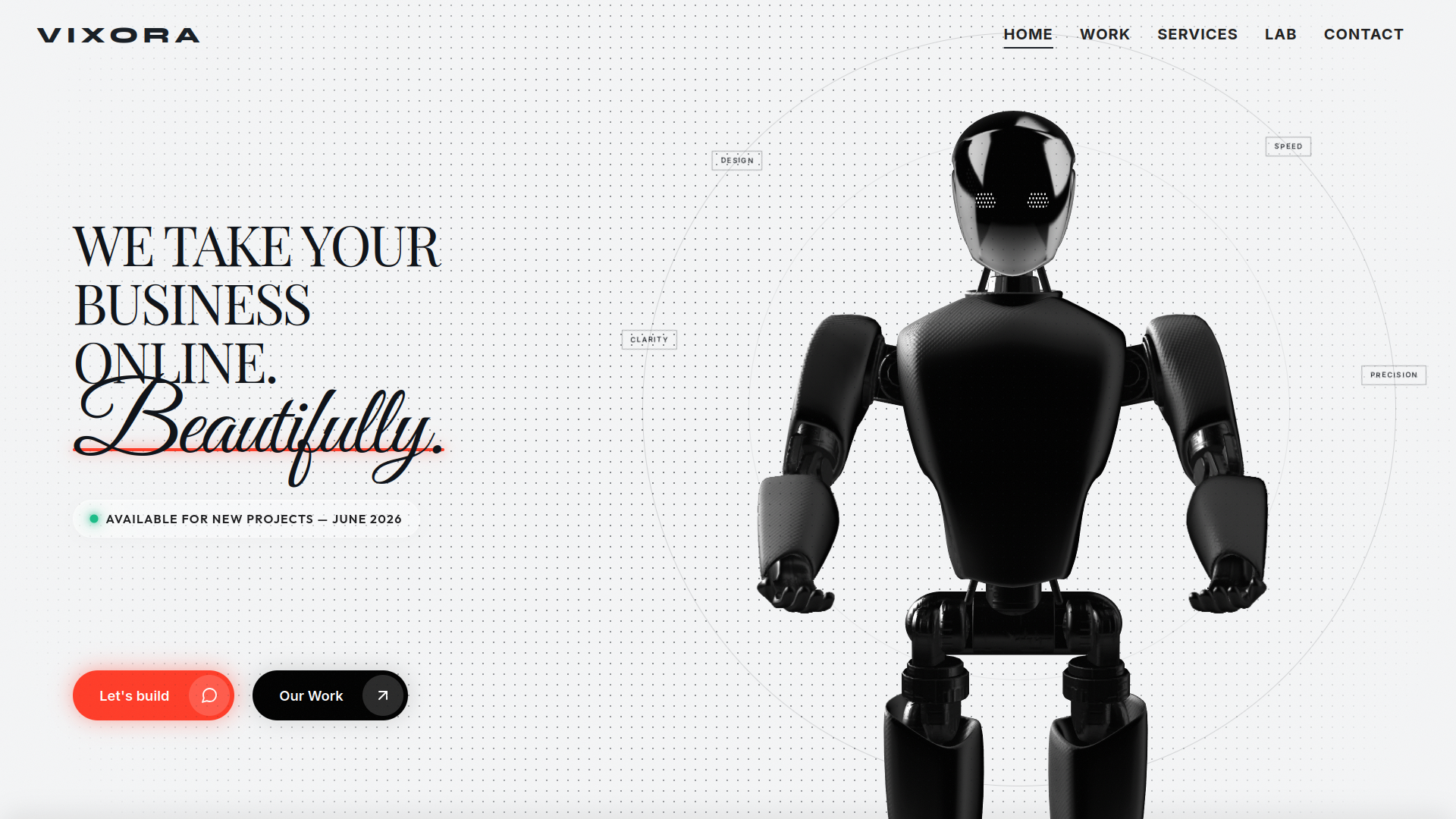 Vixora Studio website preview